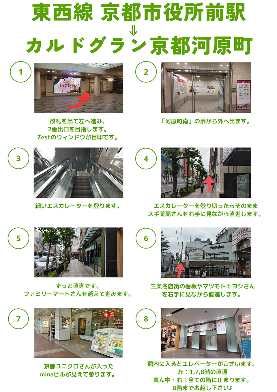 地下鉄京都市役所前からの行き方